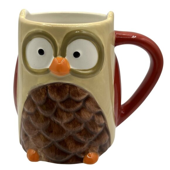 Owl Ceramic Coffee Mug 3D Large Collectable Funny Cocoa Tea Cup By Tag Artsy - Picture 10 of 12